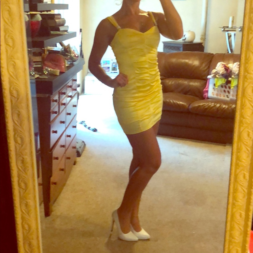 Yellow mini dress - homecoming dress